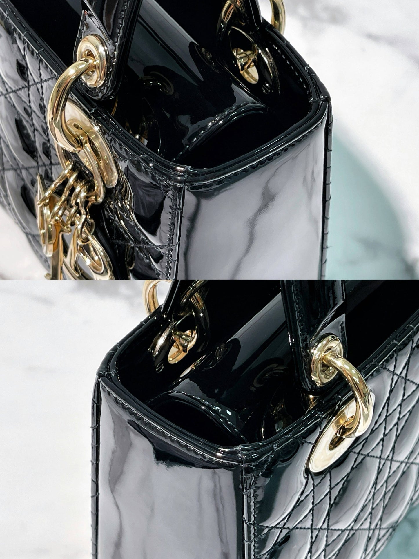 DIOR SMALL LADY DIOR, Black/Gold