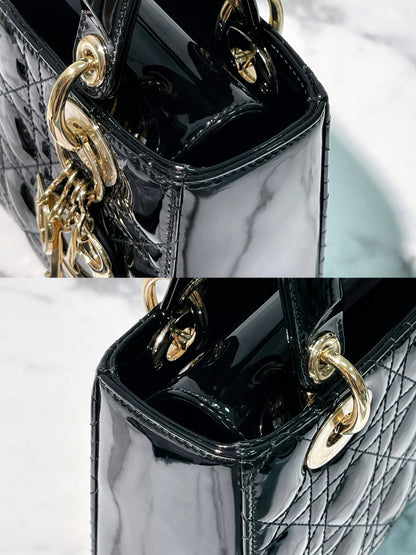 DIOR SMALL LADY DIOR, Black/Gold