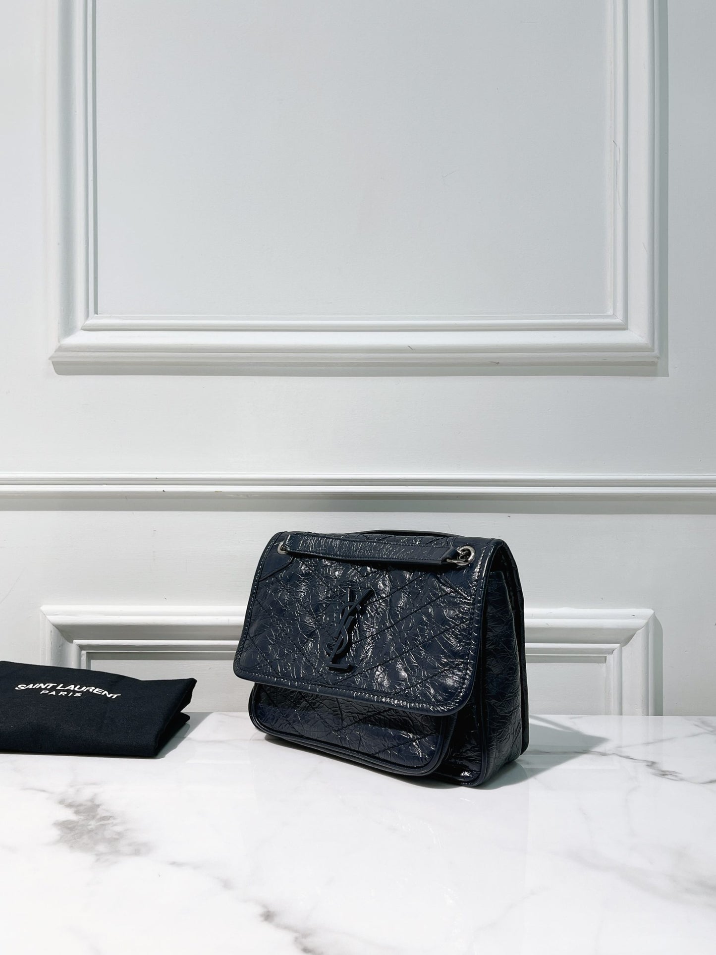 YSL NIKI BABY, Navy/Silver