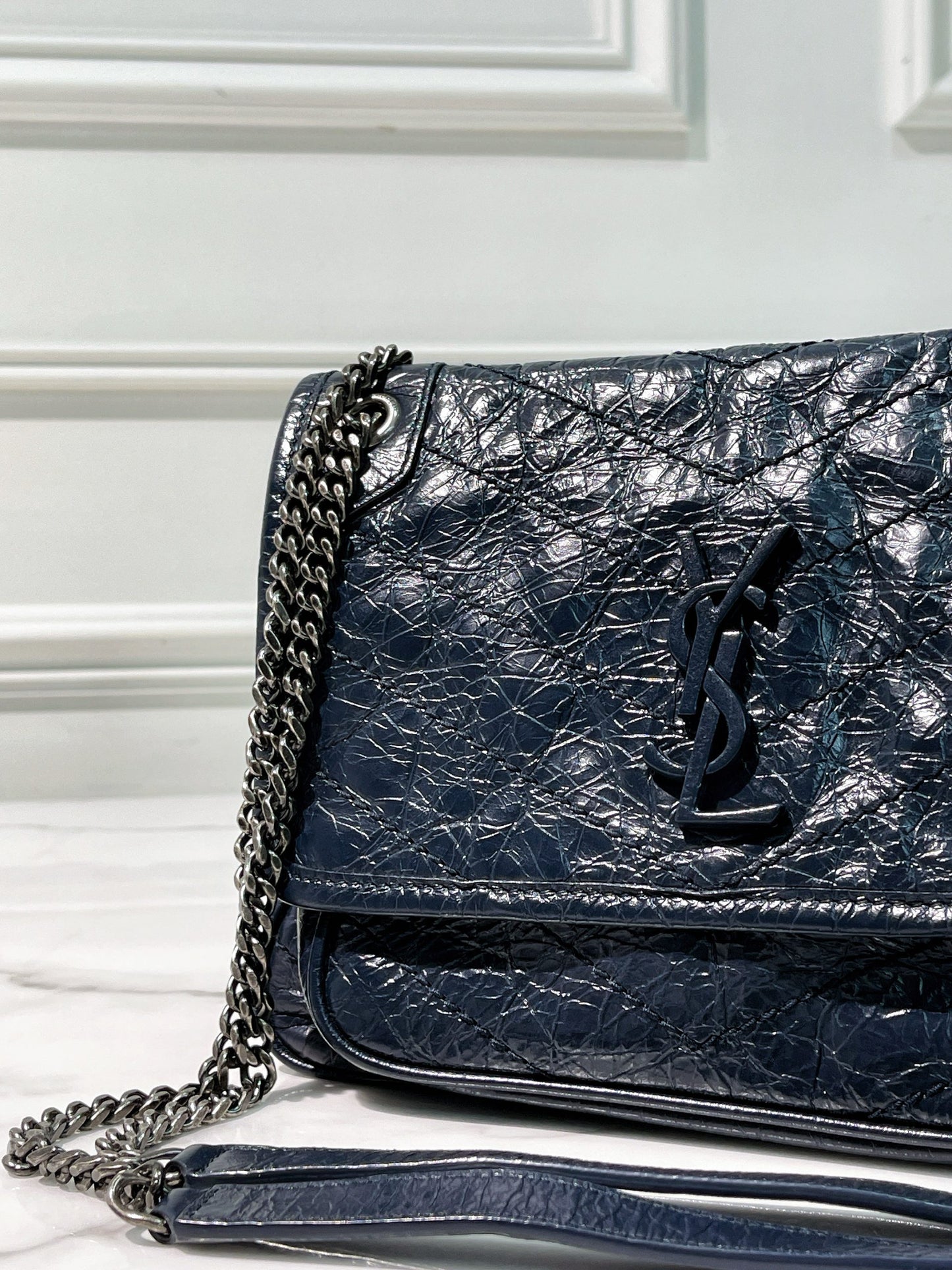 YSL NIKI BABY, Navy/Silver