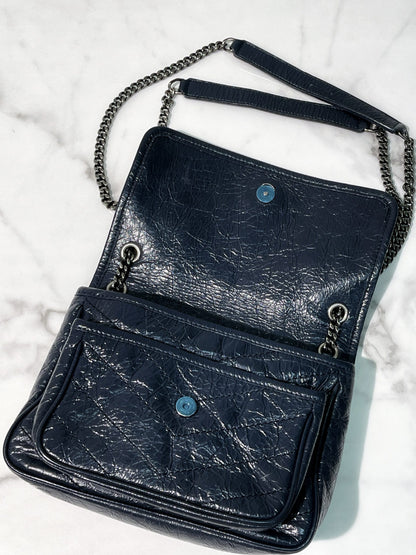 YSL NIKI BABY, Navy/Silver