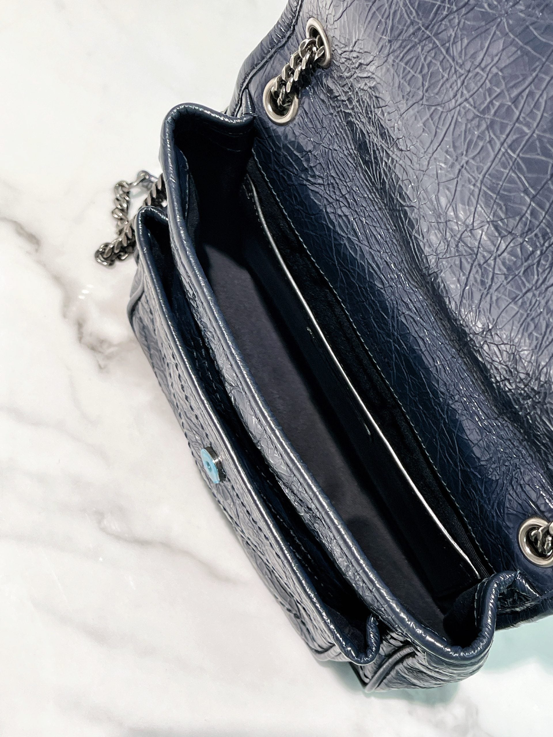 YSL NIKI BABY, Navy/Silver