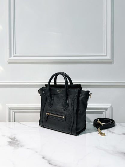 CELINE NANO LUGGAGE, Black/Gold