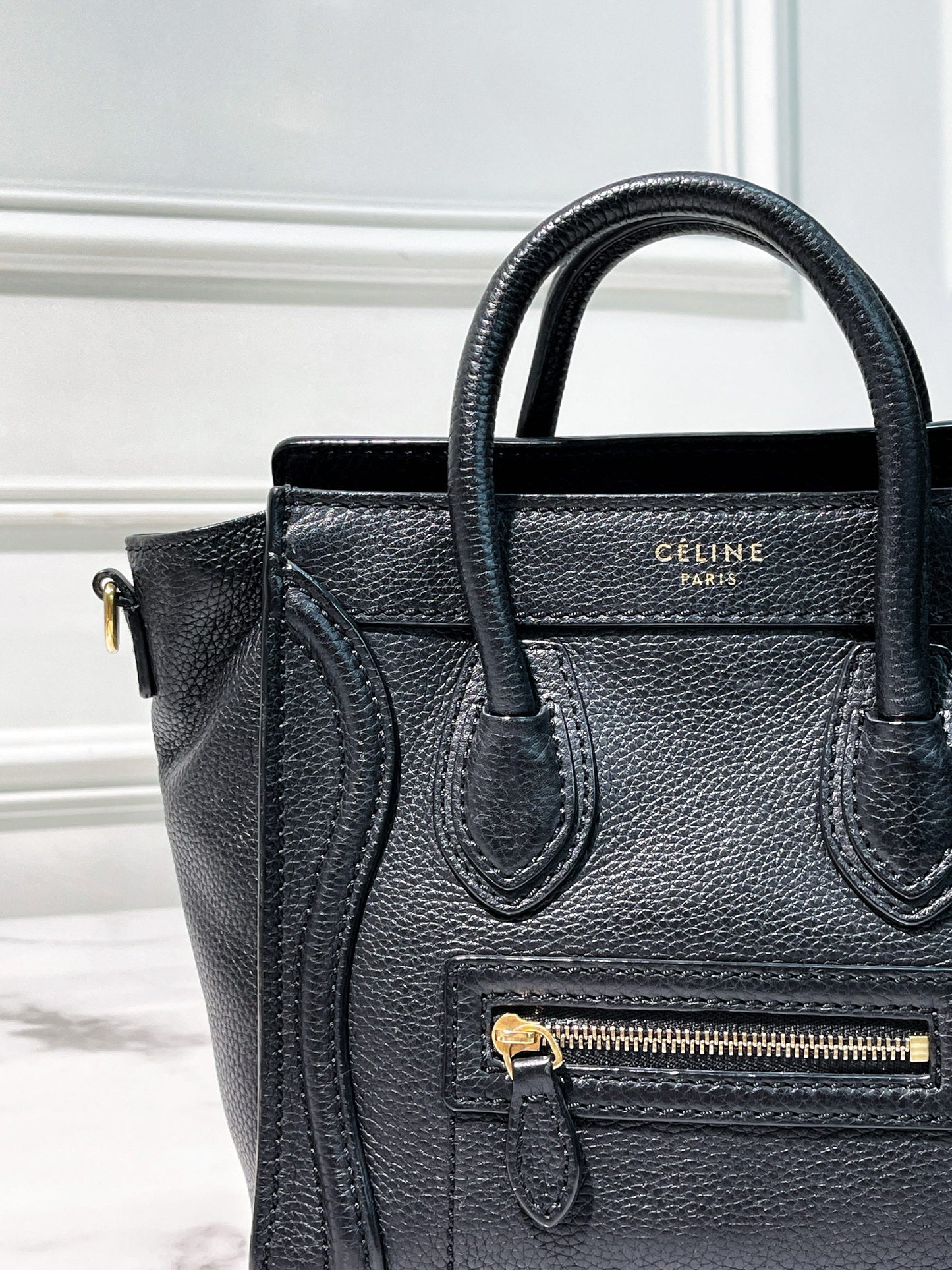 CELINE NANO LUGGAGE, Black/Gold