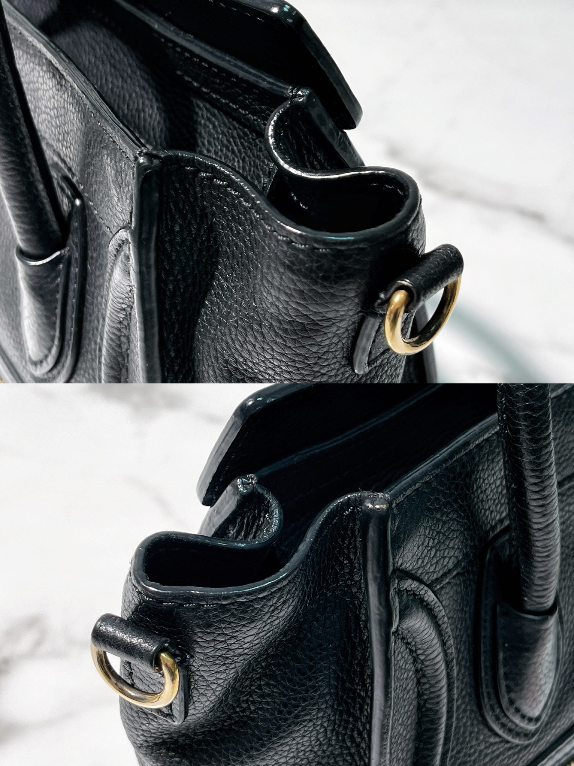 CELINE NANO LUGGAGE, Black/Gold