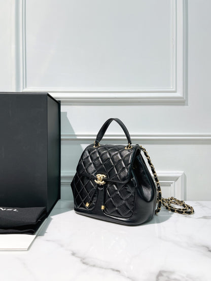 CHANEL 23K BACKPACK, Black/Gold