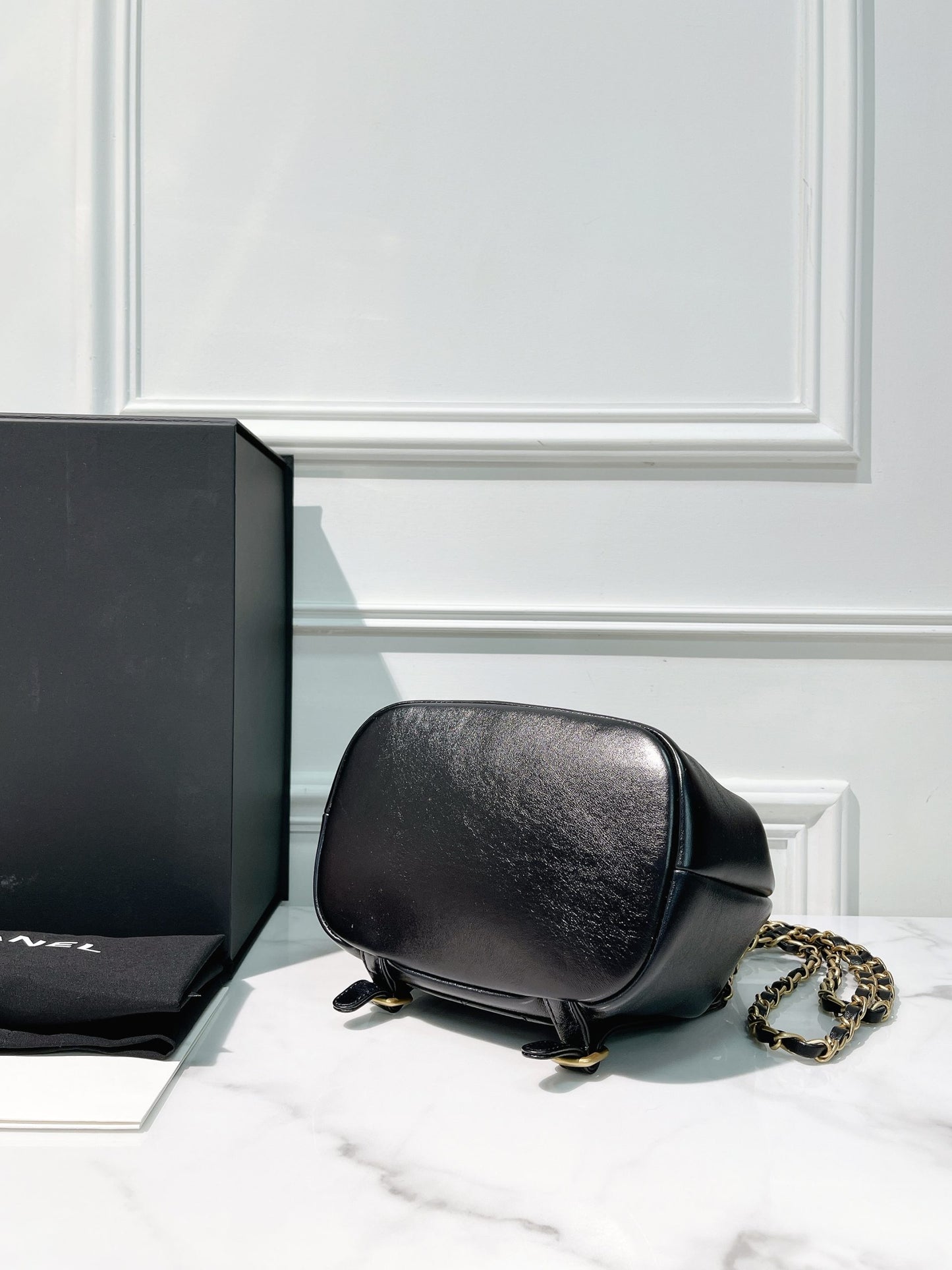 CHANEL 23K BACKPACK, Black/Gold