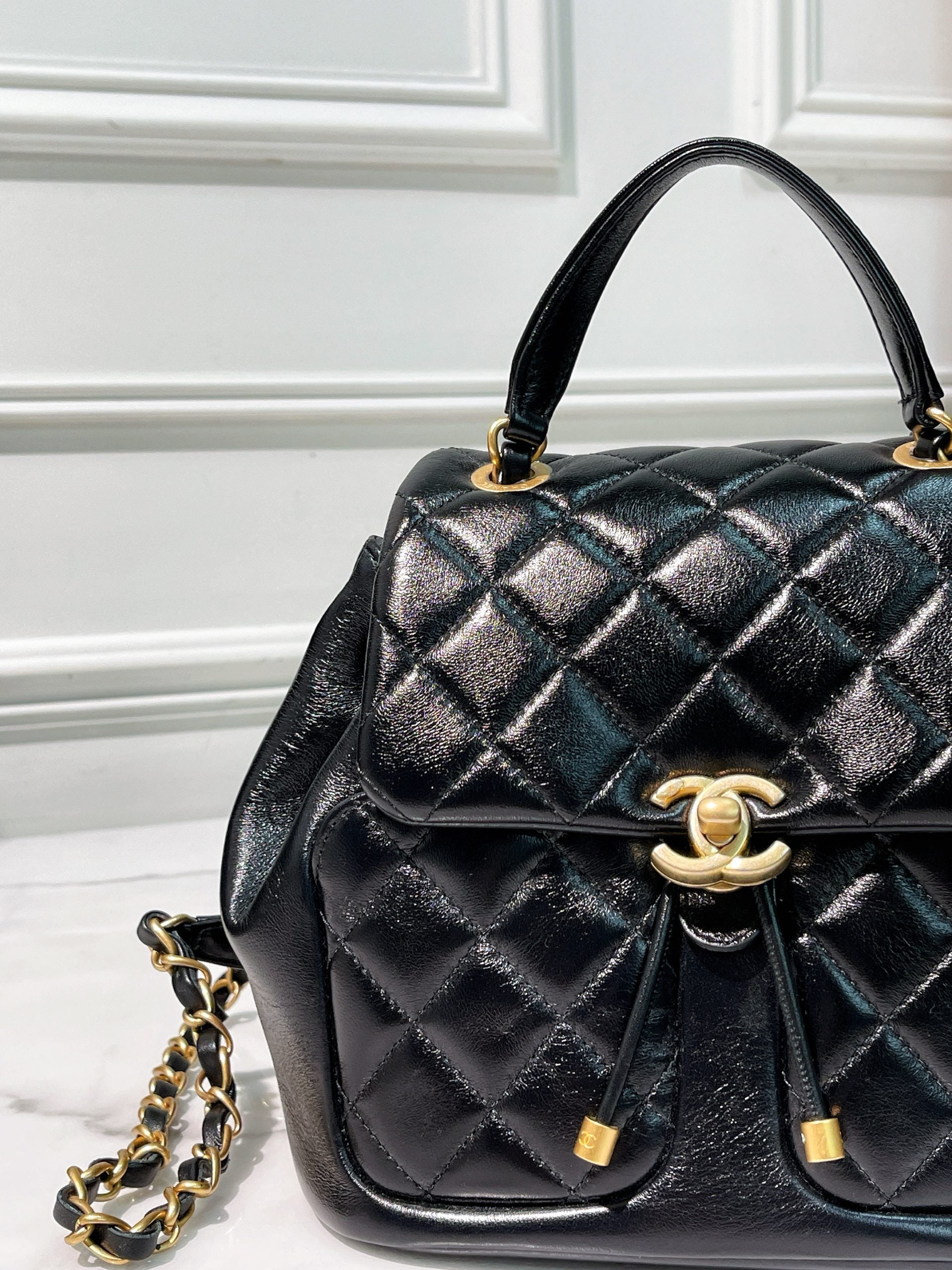 CHANEL 23K BACKPACK, Black/Gold