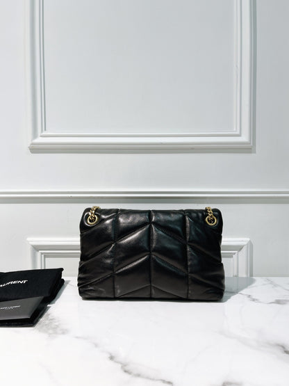 YSL PUFFER SMALL, Black/Gold