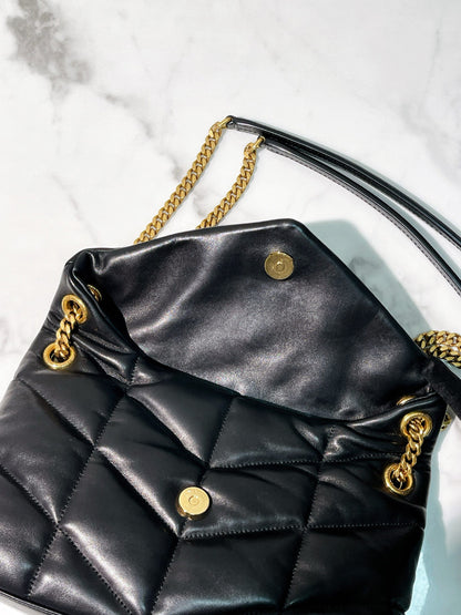 YSL PUFFER SMALL, Black/Gold