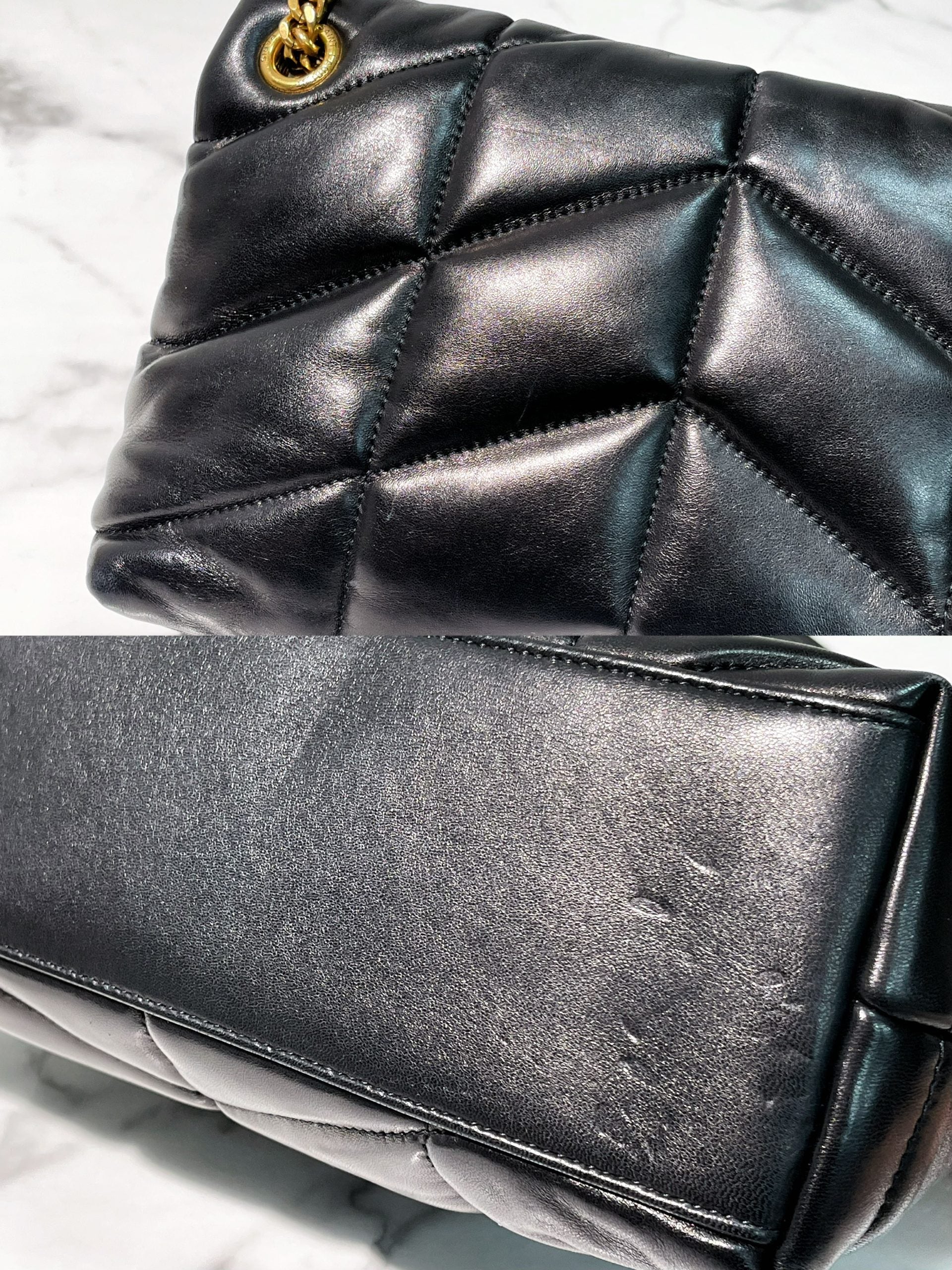 YSL PUFFER SMALL, Black/Gold