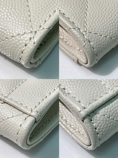 YSL POUCH, White/Gold