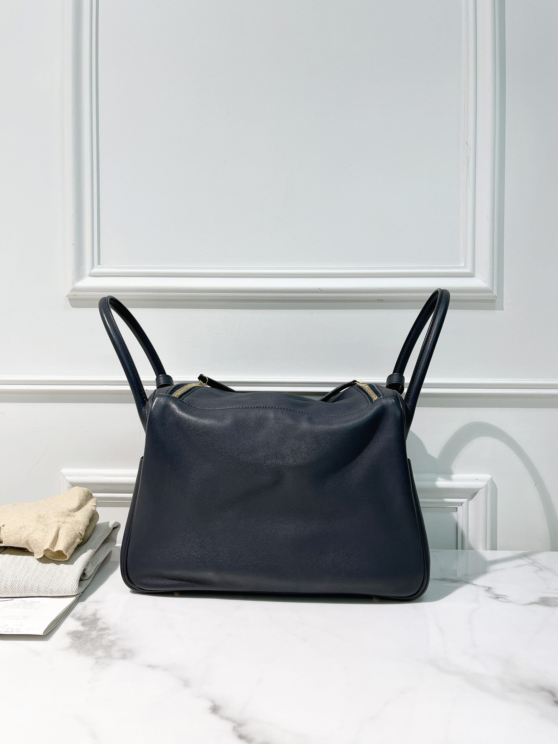 HERMES LINDY 30, Blue Nuit/Gold