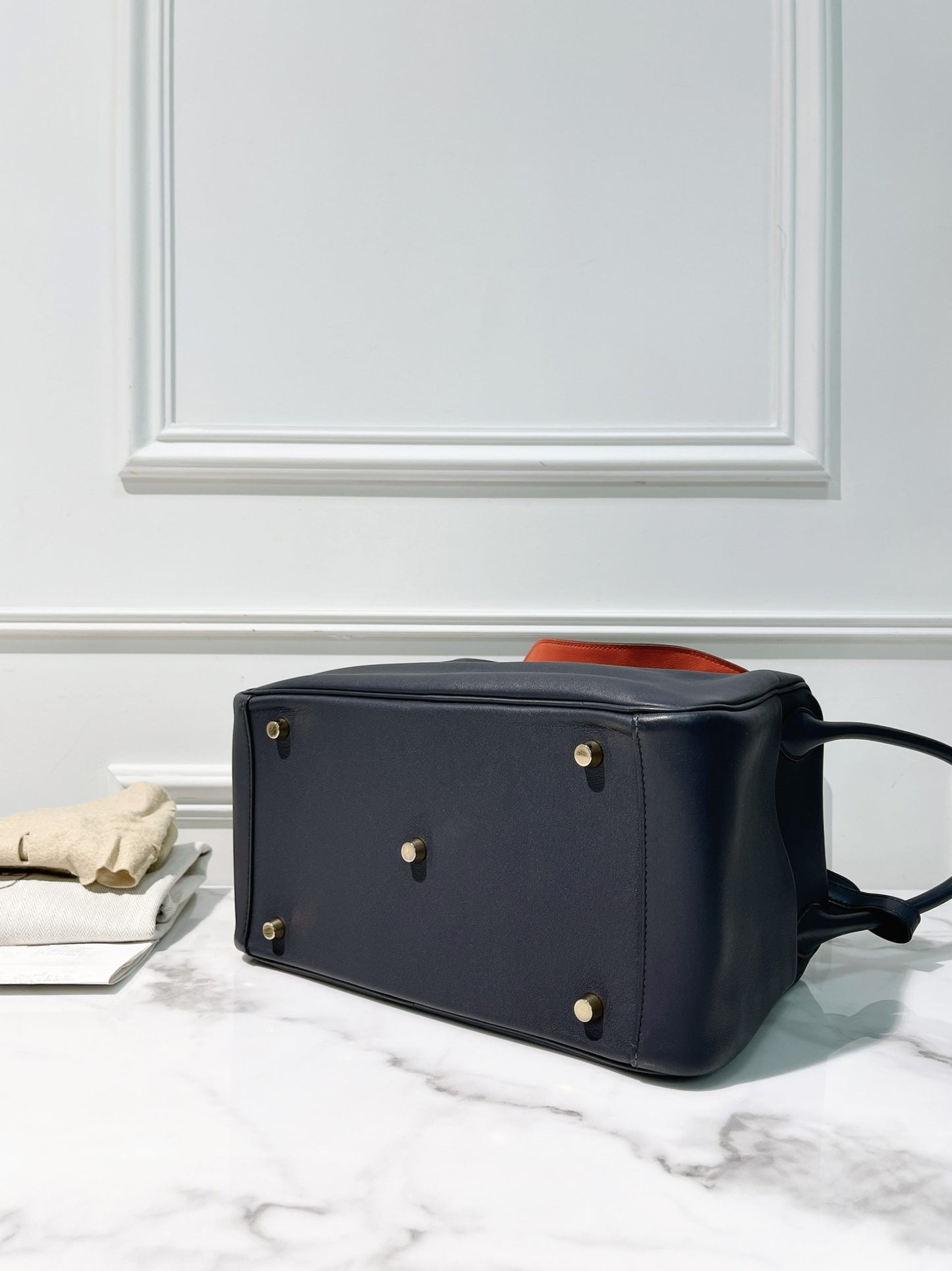 HERMES LINDY 30, Blue Nuit/Gold