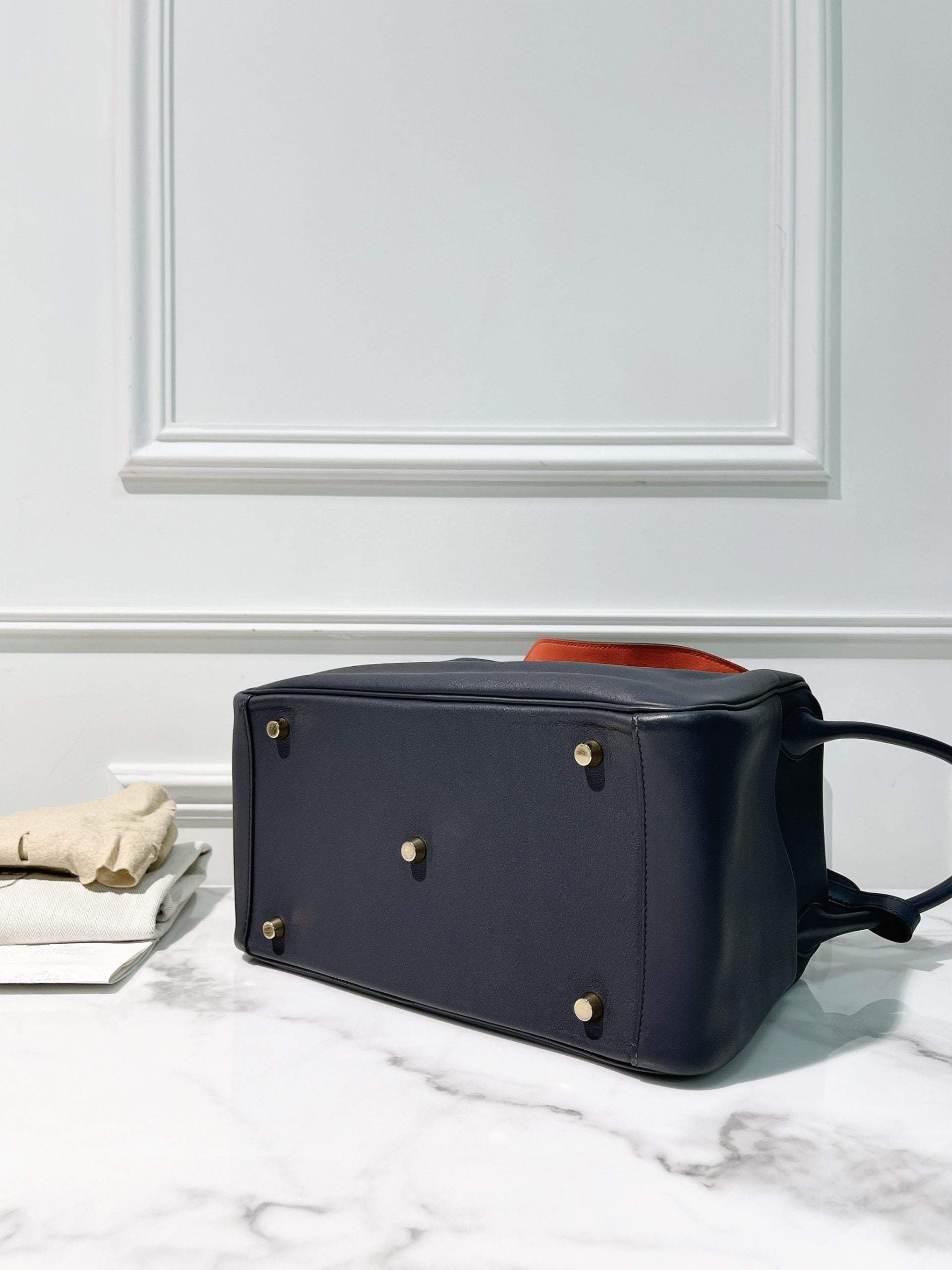 HERMES LINDY 30, Blue Nuit/Gold