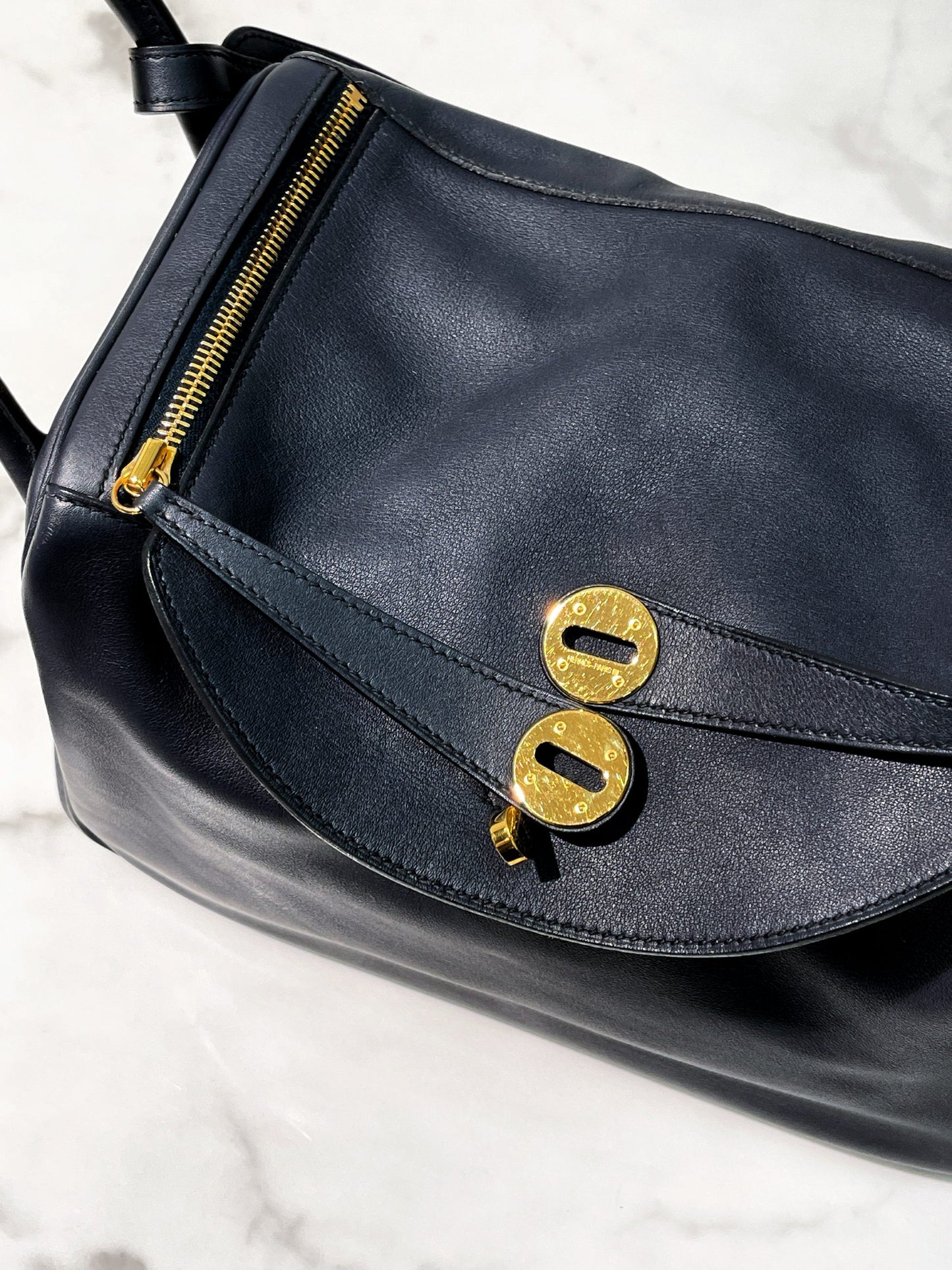 HERMES LINDY 30, Blue Nuit/Gold