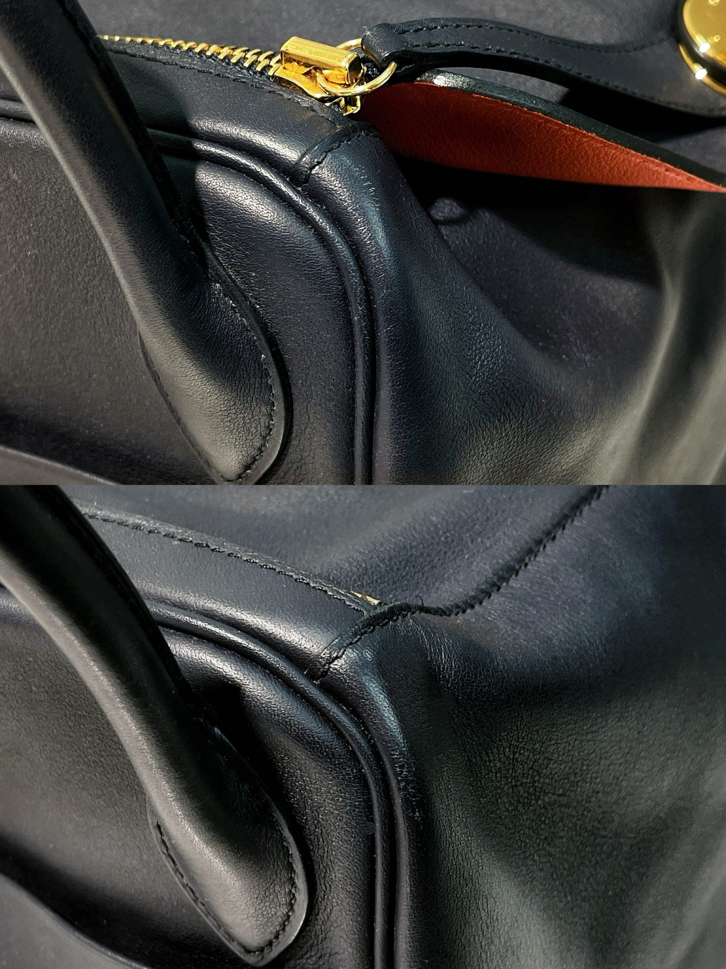 HERMES LINDY 30, Blue Nuit/Gold