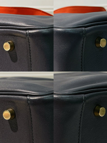 HERMES LINDY 30, Blue Nuit/Gold