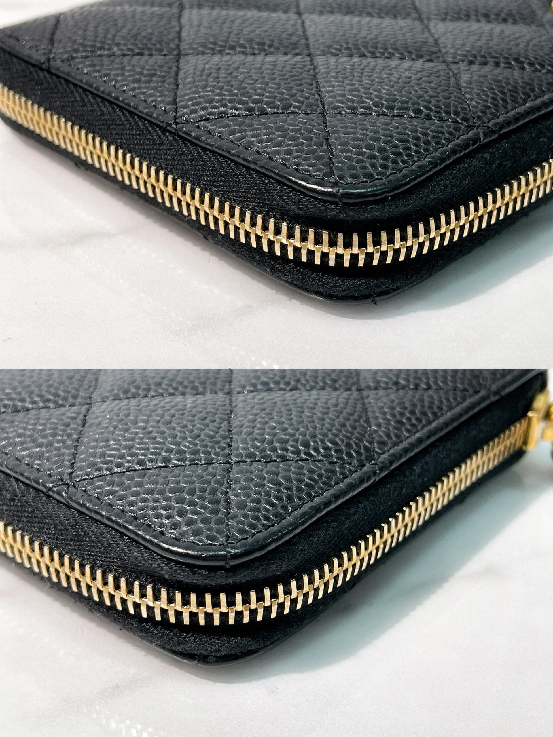 CHANEL ZIP WALLET, Black/Gold
