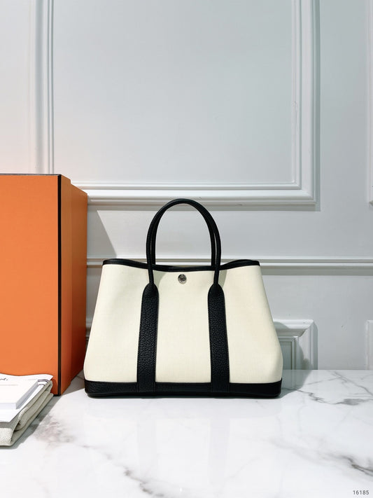 HERMES GARDEN PARTY 30, Vanille/Noir