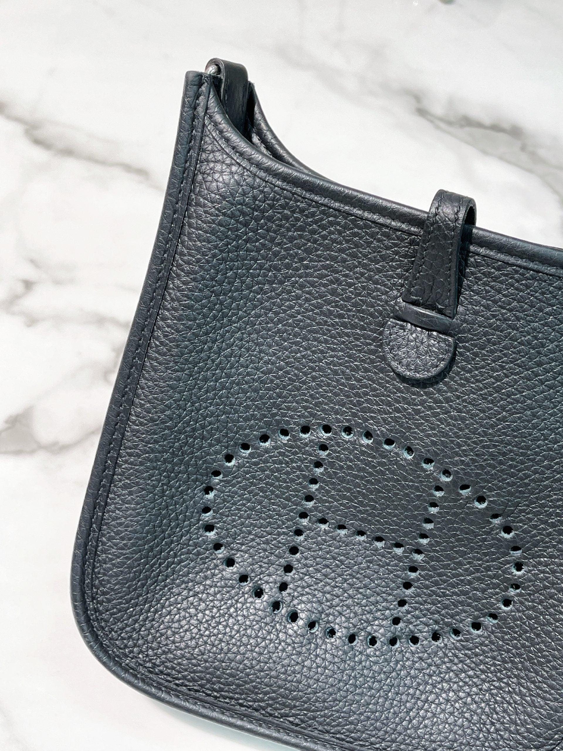 HERMES MINI EVELYNE, Noir/Silver