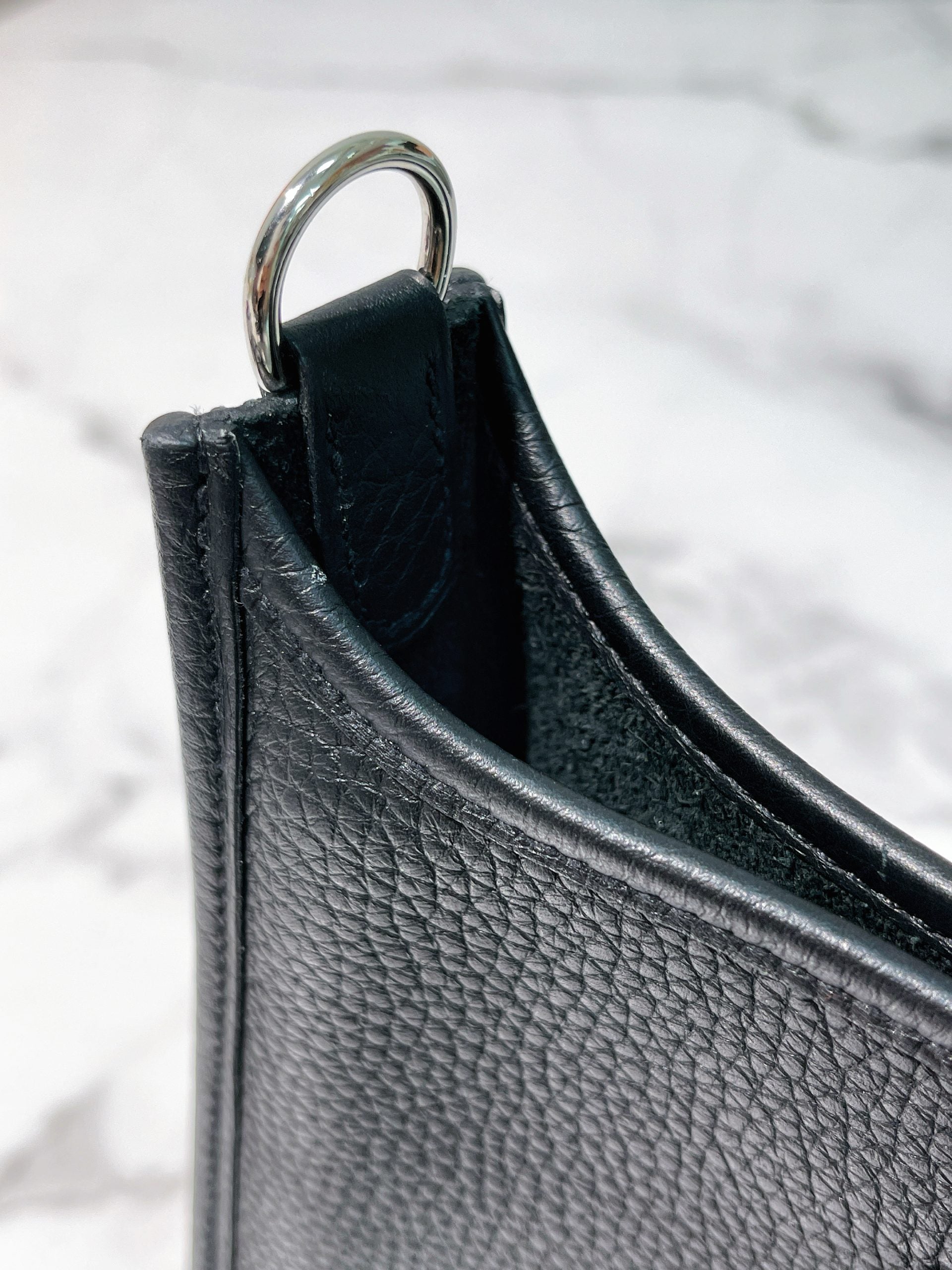 HERMES MINI EVELYNE, Noir/Silver