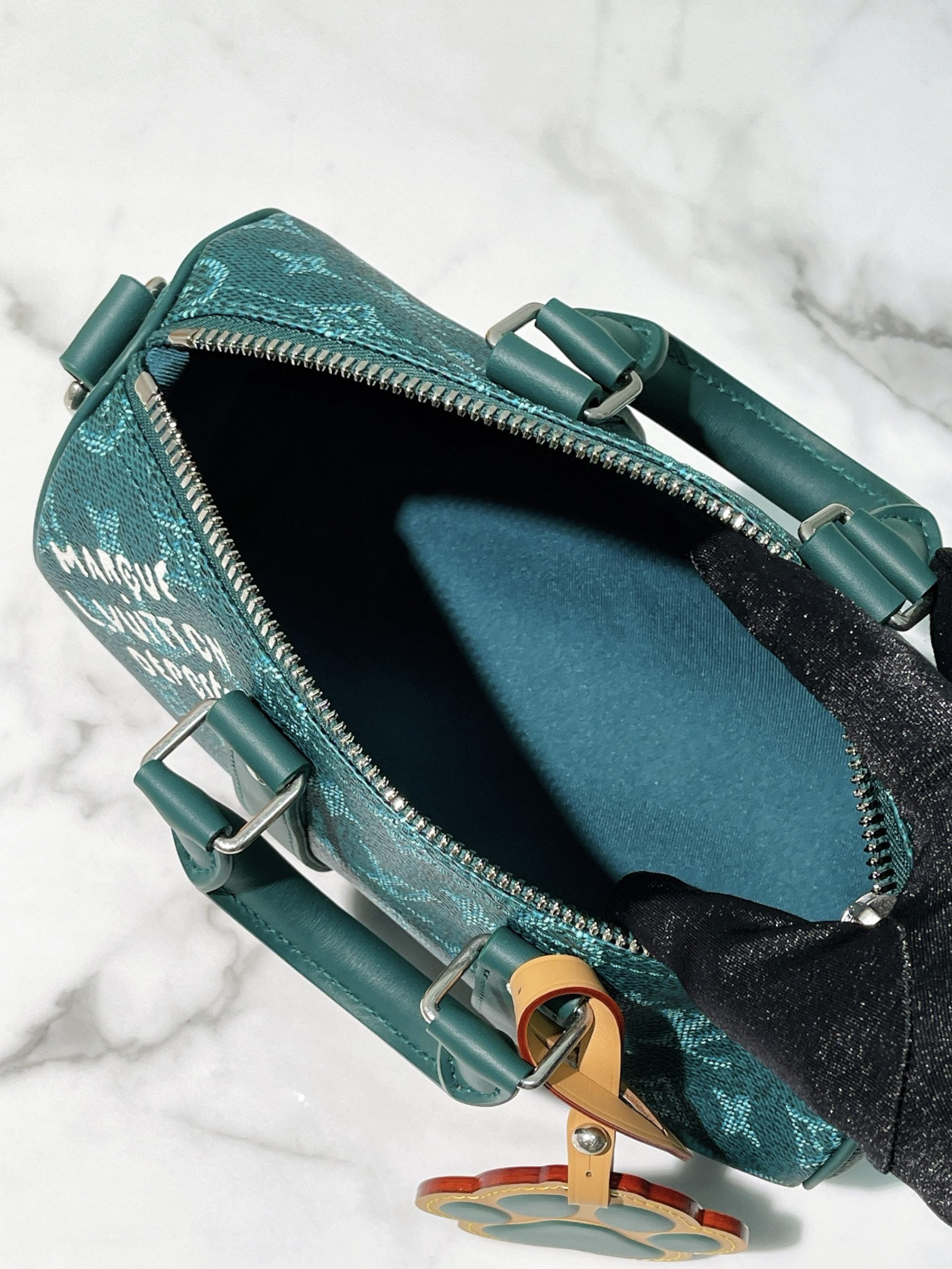 LV KEEPALL 25, Vert/Gold