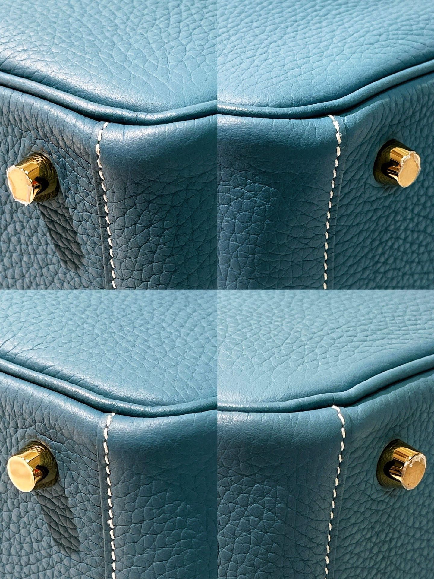 HERMES LINDY 26, Bleu Jean/Gold