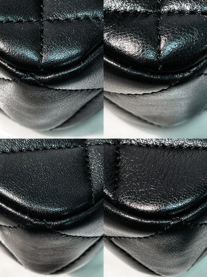 CHANEL 24S MINI FLAP, Black/Gold