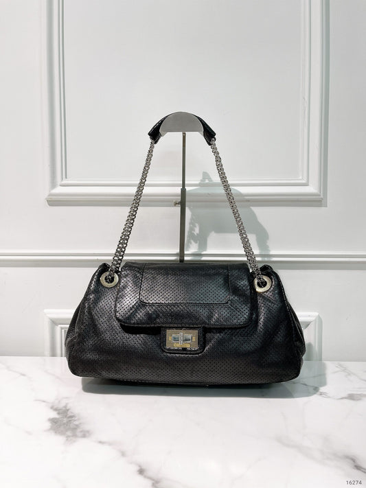 CHANEL SHOULDER BAG, Black/Silver/Gold