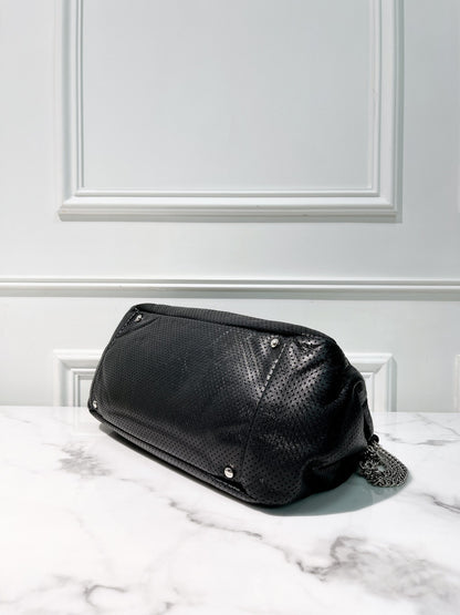 CHANEL SHOULDER BAG, Black/Silver/Gold