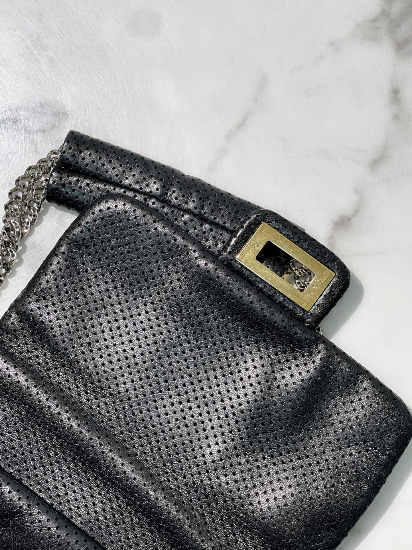 CHANEL SHOULDER BAG, Black/Silver/Gold