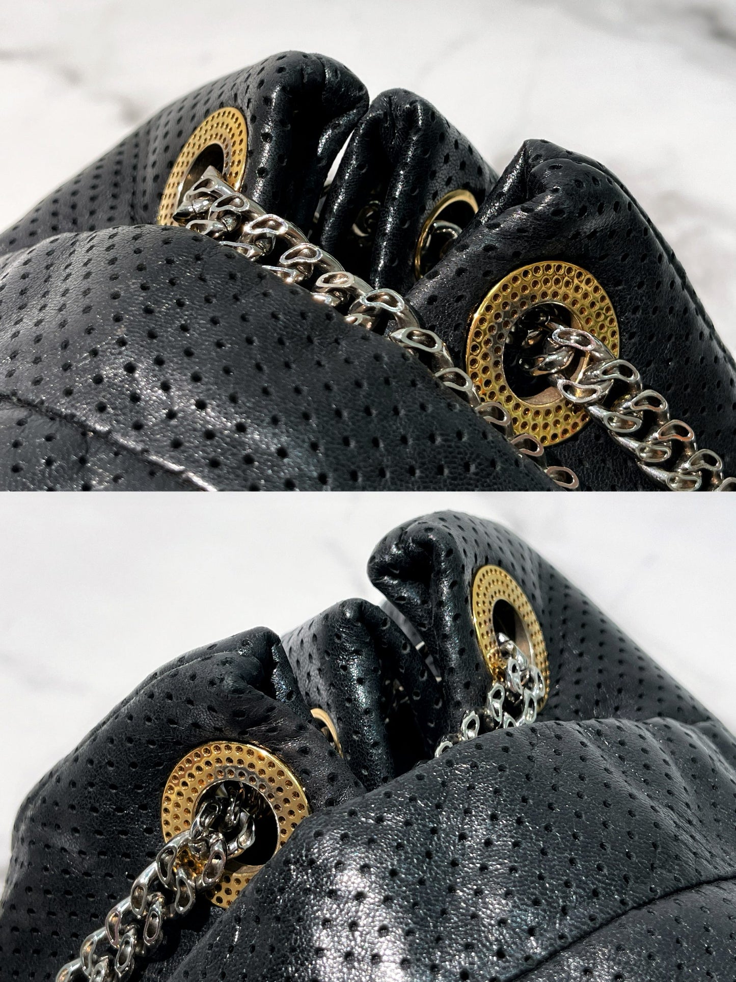 CHANEL SHOULDER BAG, Black/Silver/Gold