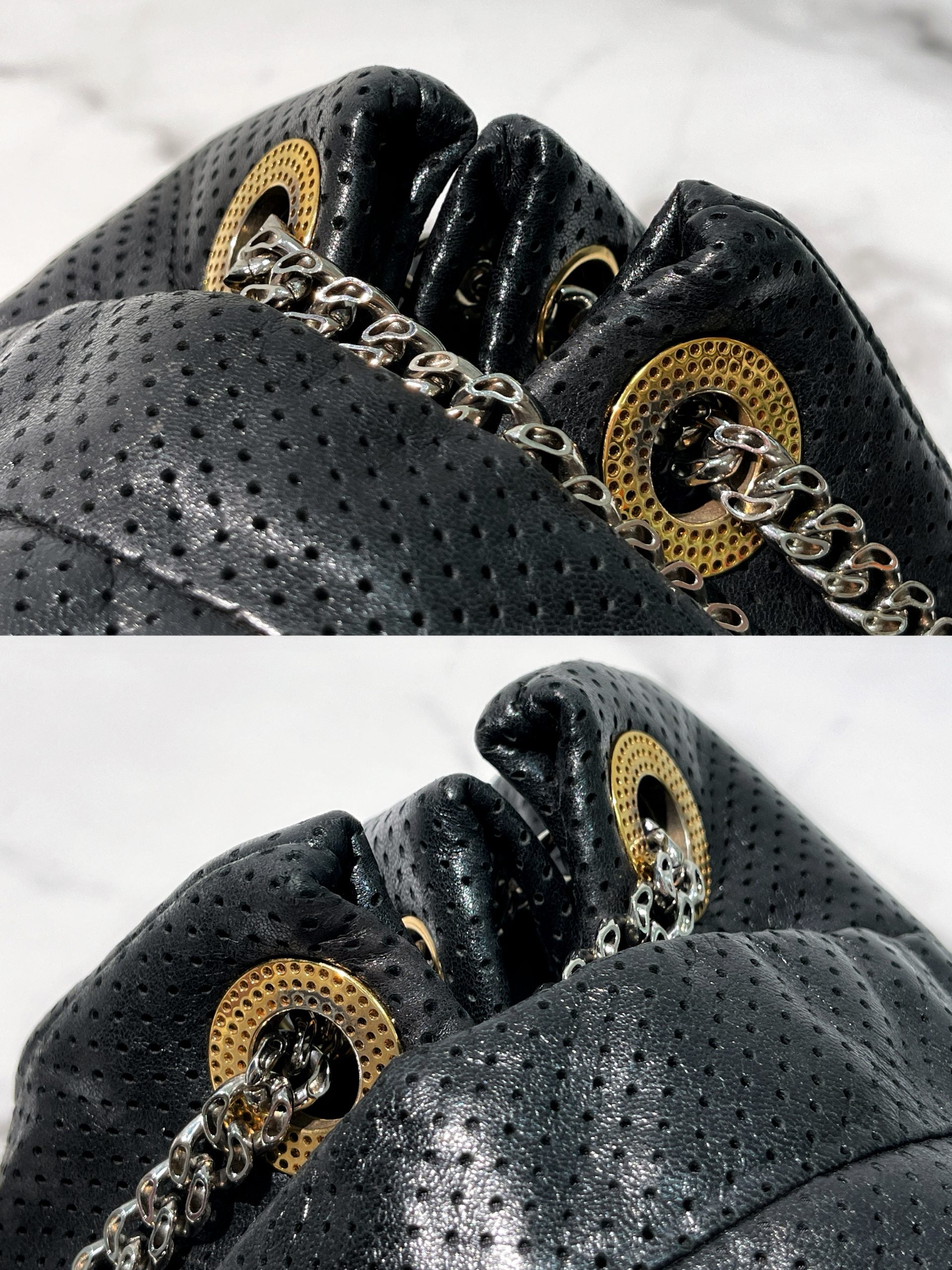 CHANEL SHOULDER BAG, Black/Silver/Gold