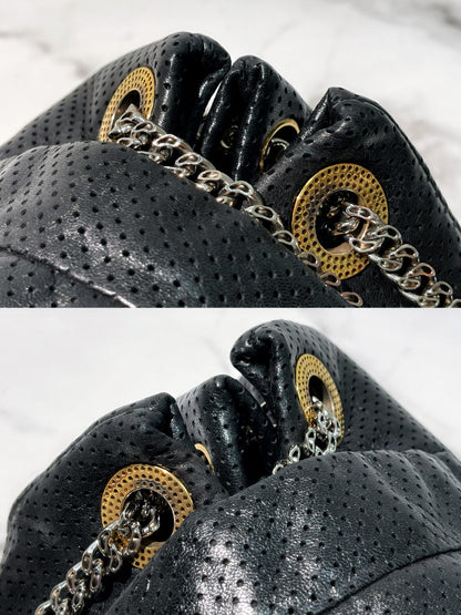 CHANEL SHOULDER BAG, Black/Silver/Gold