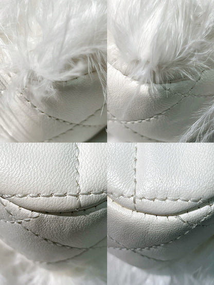 CHANEL MINI FLAP, White/Gold