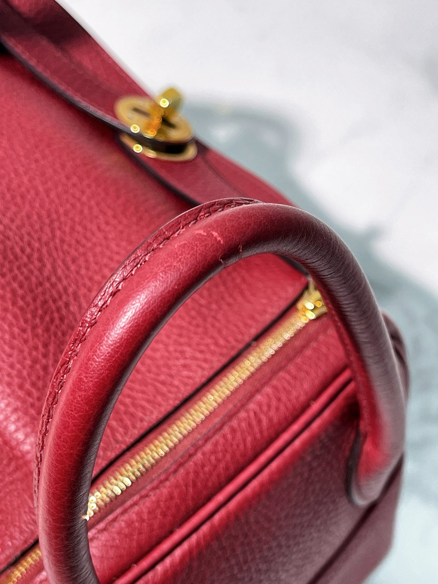 HERMES LINDY 26, Rouge Grenade/Gold