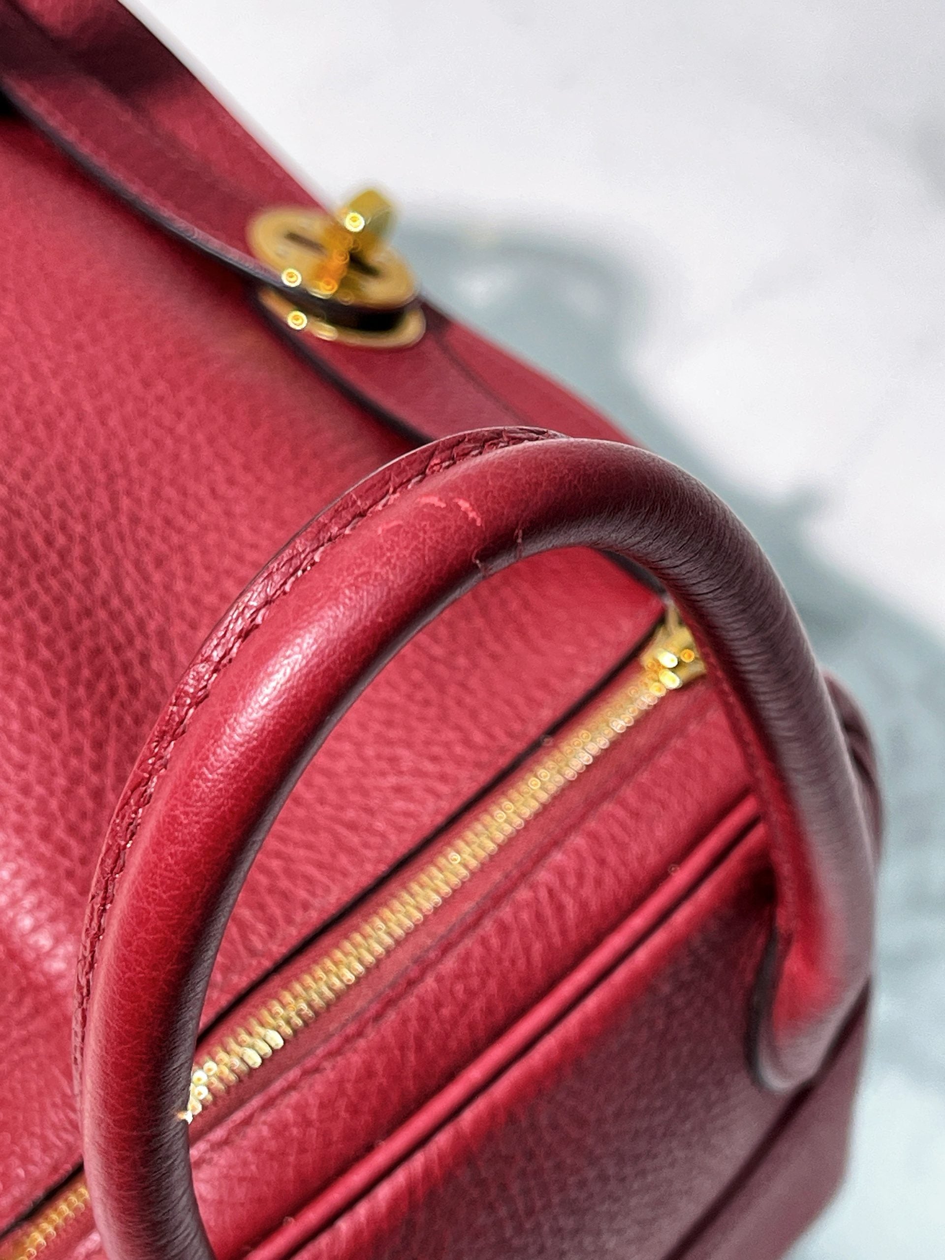 HERMES LINDY 26, Rouge Grenade/Gold