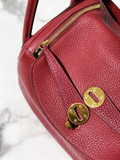 HERMES LINDY 26, Rouge Grenade/Gold