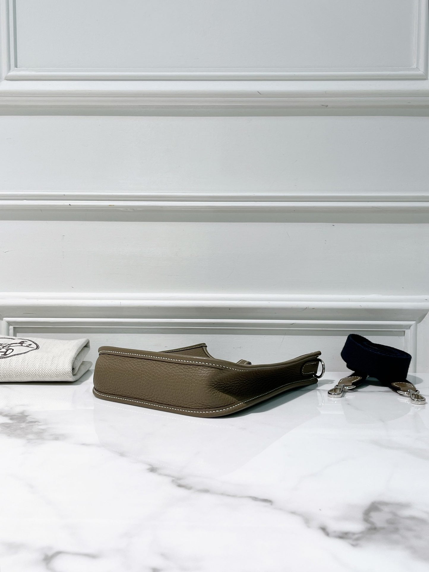 HERMES MINI EVELYNE, Etoupe/Silver