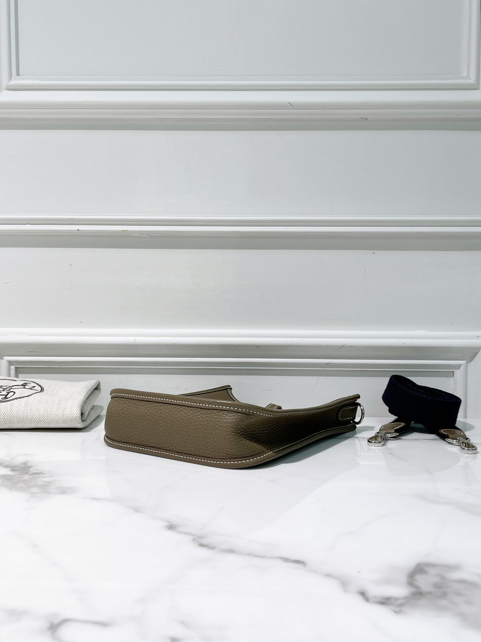 HERMES MINI EVELYNE, Etoupe/Silver