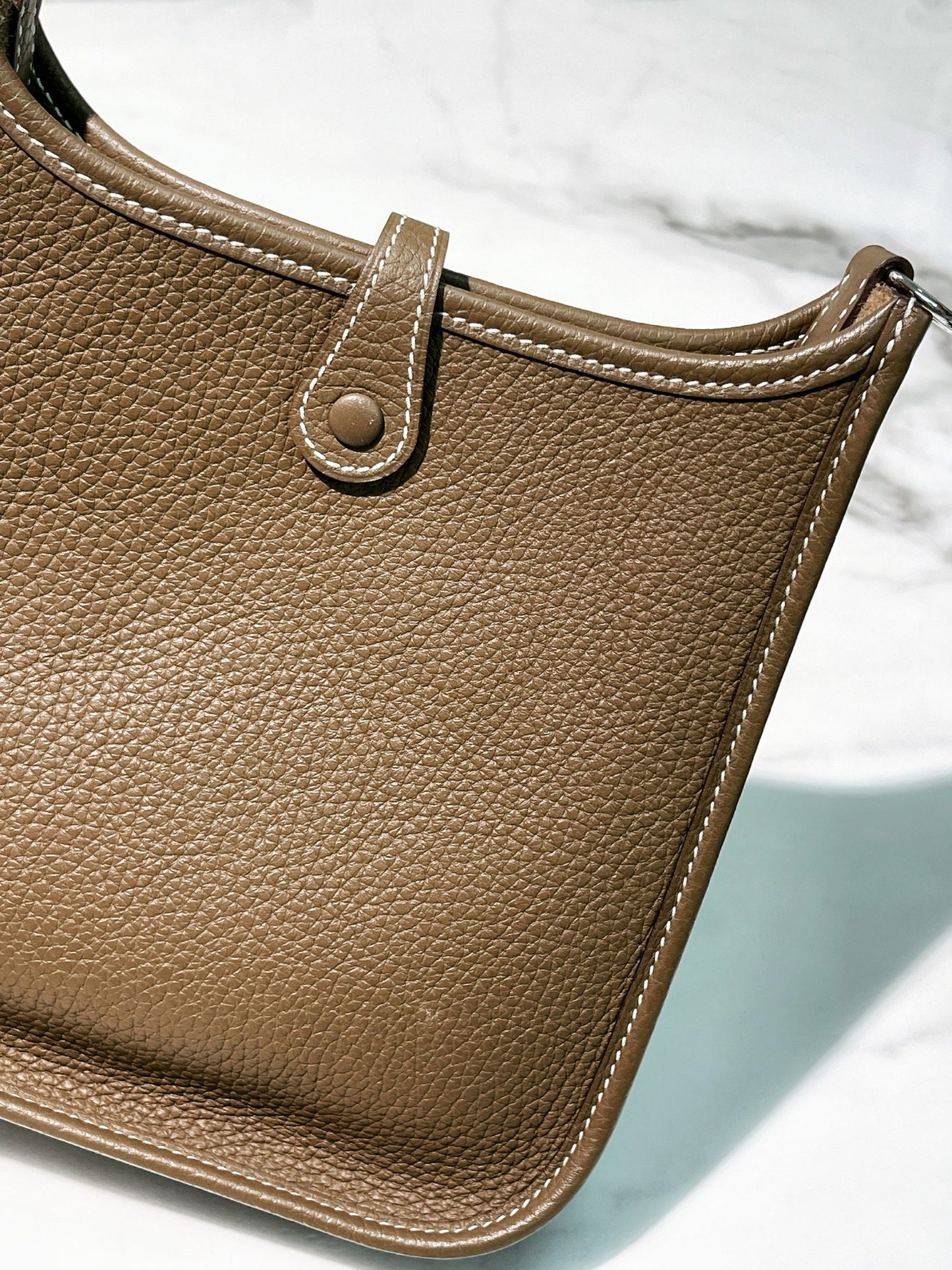 HERMES MINI EVELYNE, Etoupe/Silver