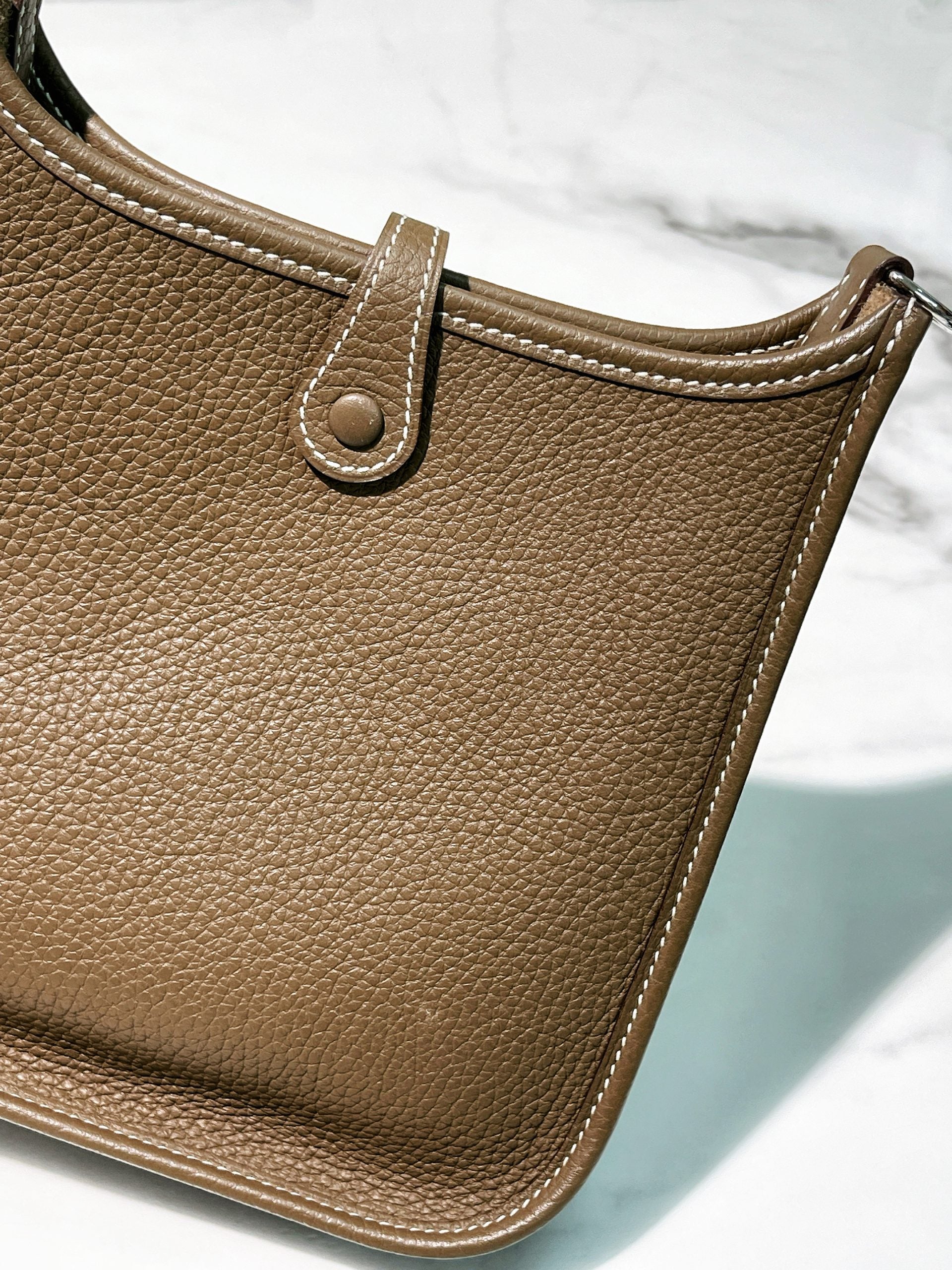 HERMES MINI EVELYNE, Etoupe/Silver