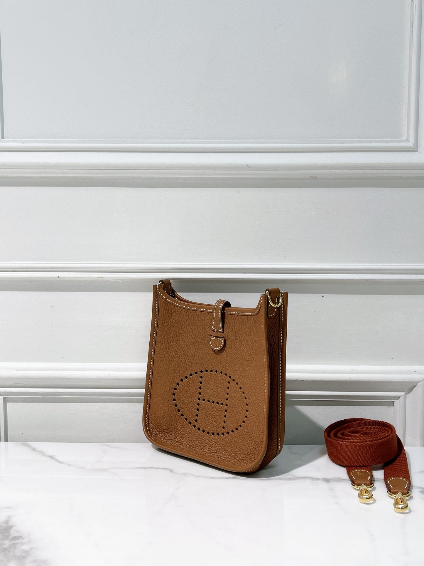 HERMES MINI EVELYNE, Gold/Gold