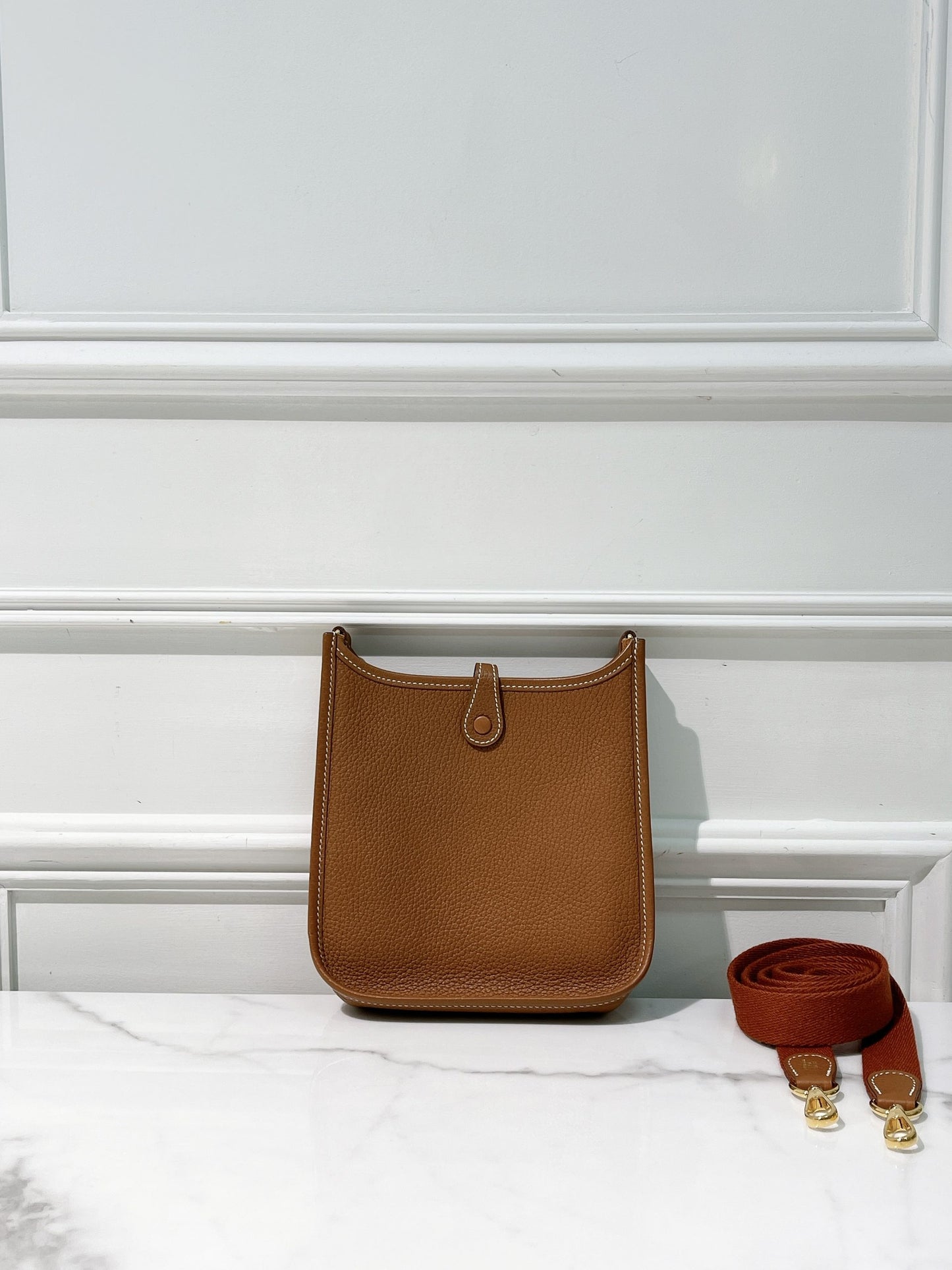 HERMES MINI EVELYNE, Gold/Gold