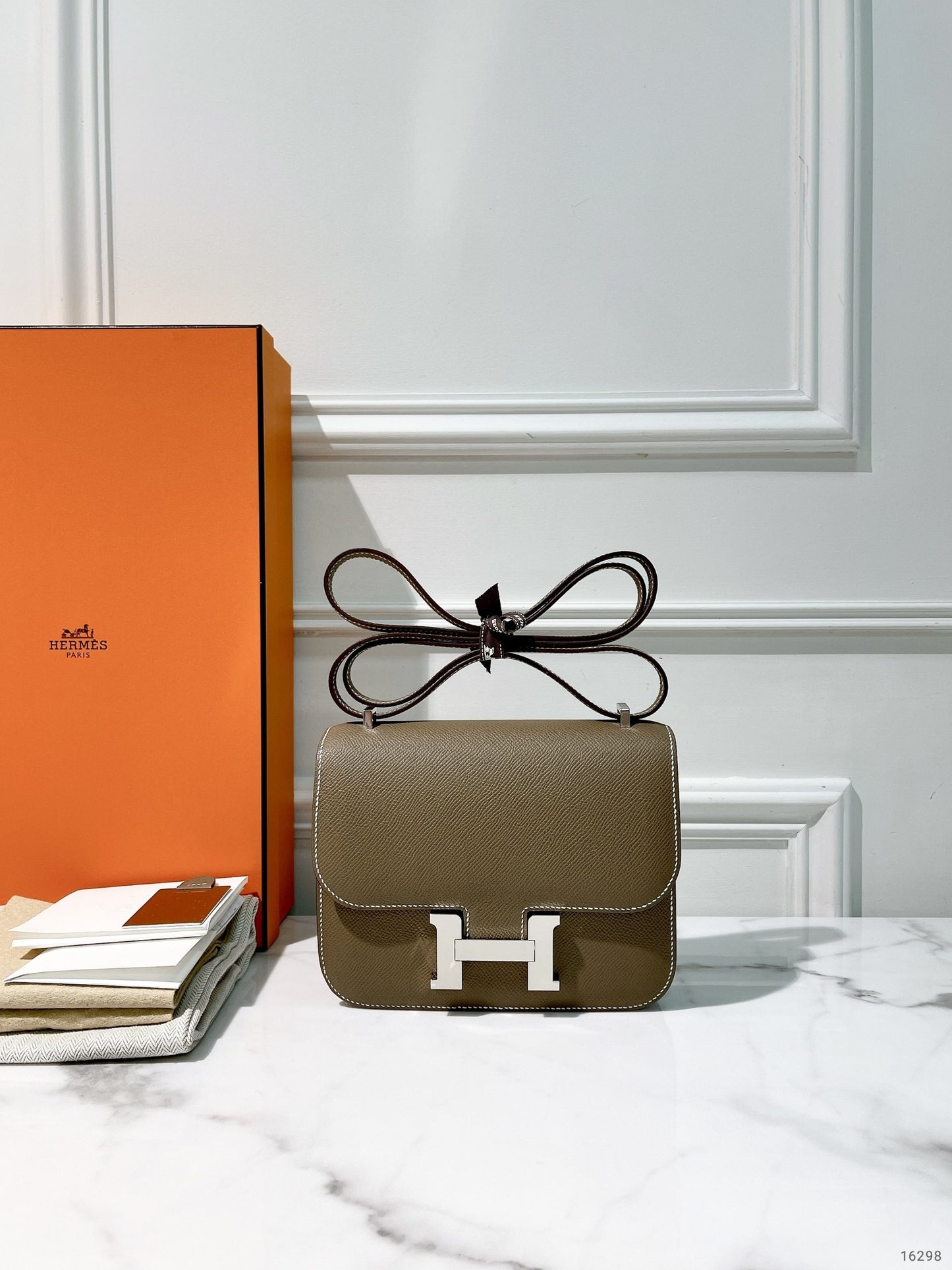 HERMES CONSTANCE MIMI, Etoupe/Silver