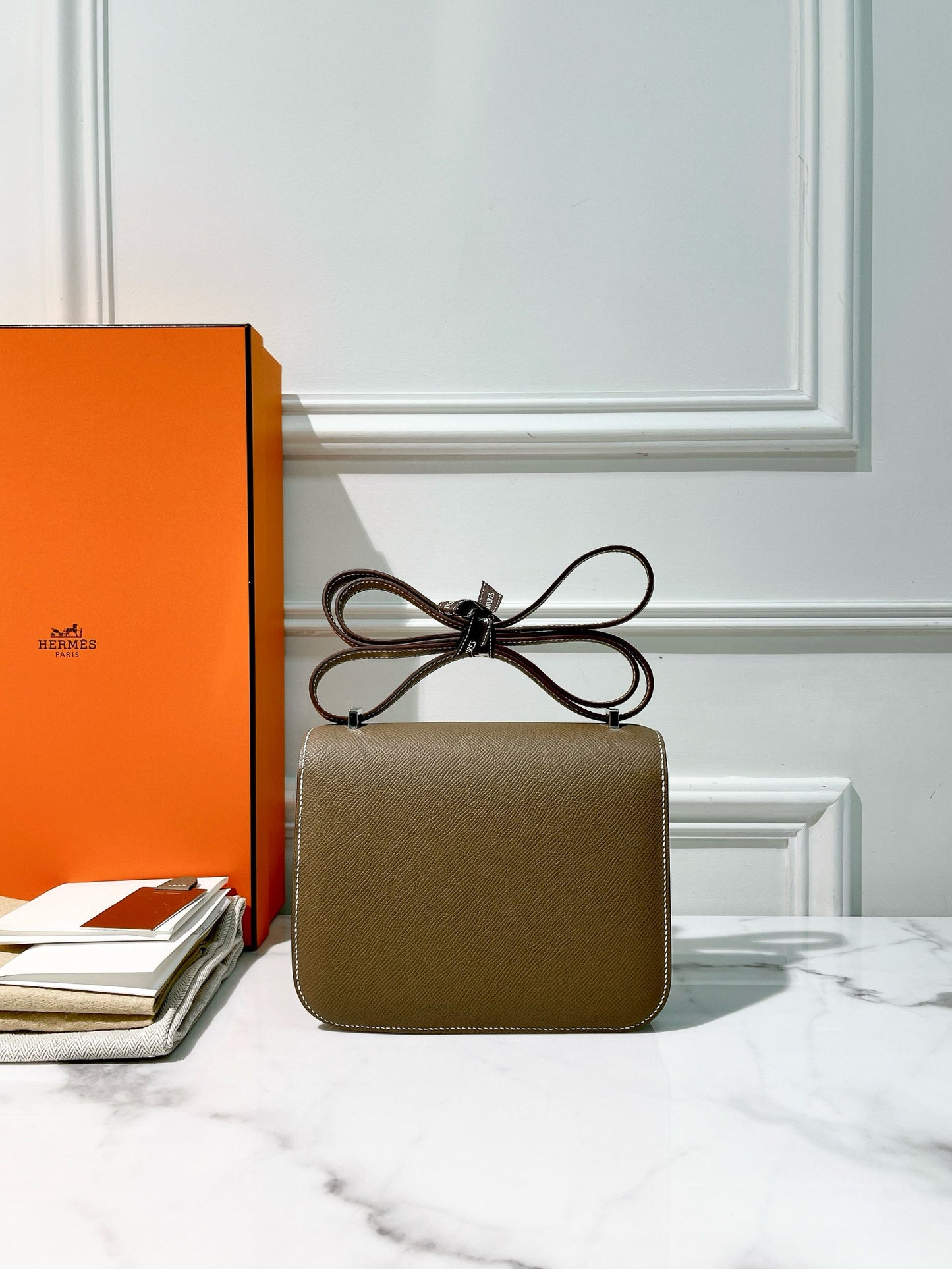 HERMES CONSTANCE MIMI, Etoupe/Silver