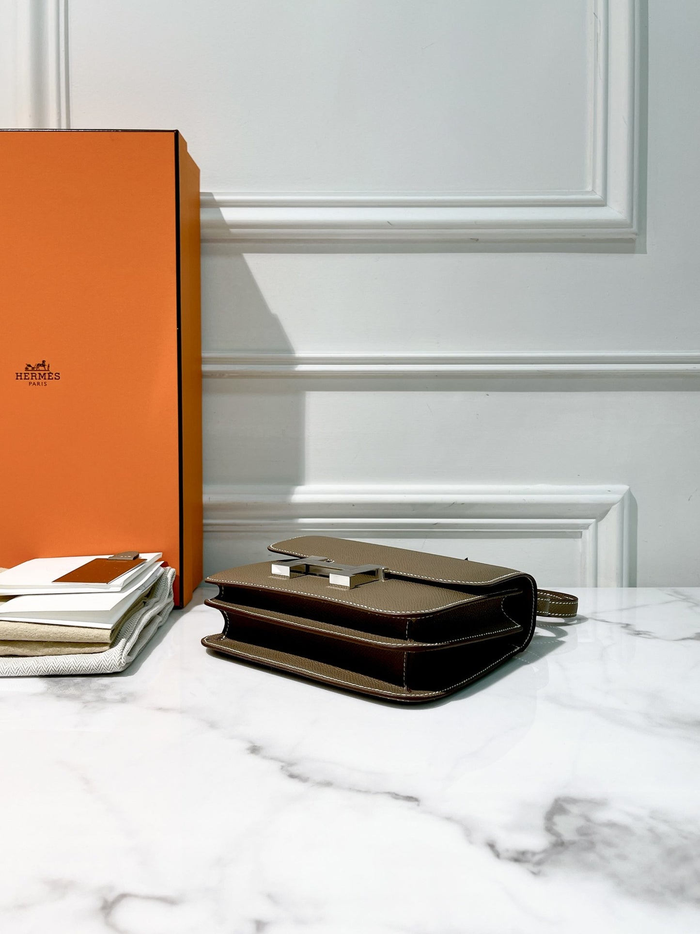 HERMES CONSTANCE MIMI, Etoupe/Silver