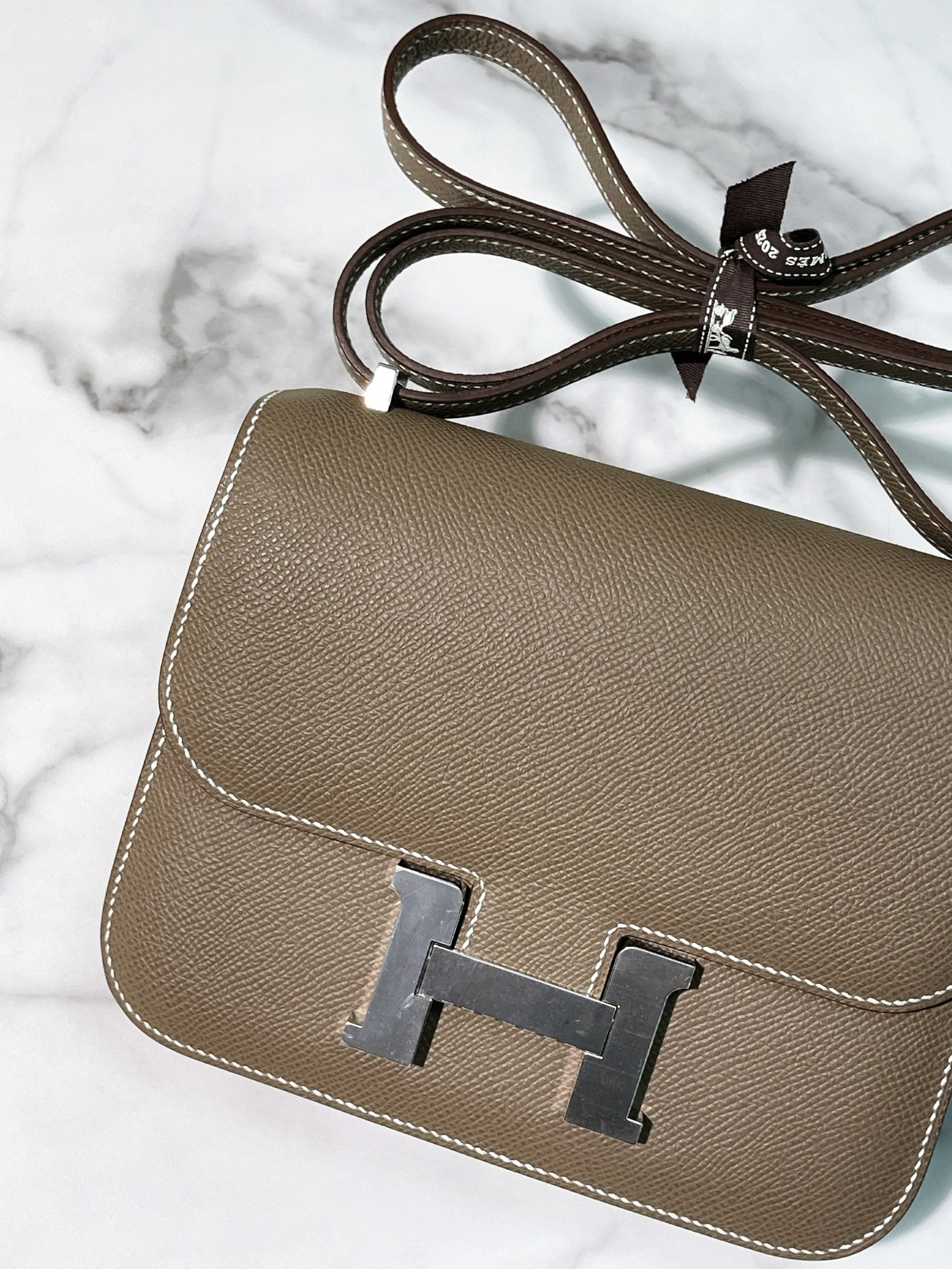 HERMES CONSTANCE MIMI, Etoupe/Silver