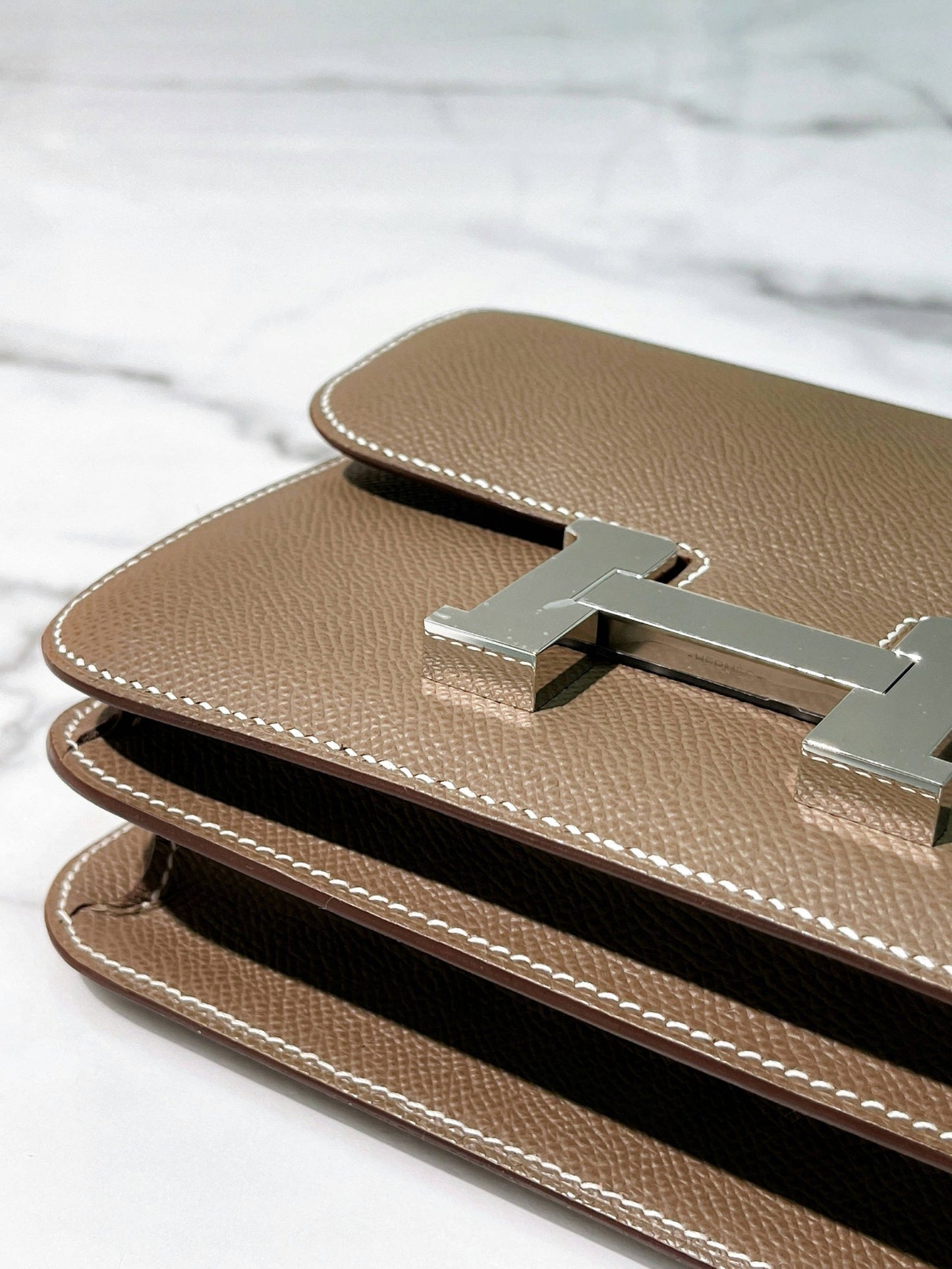 HERMES CONSTANCE MIMI, Etoupe/Silver